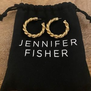 Jennifer Fisher mini twisted gold hoops